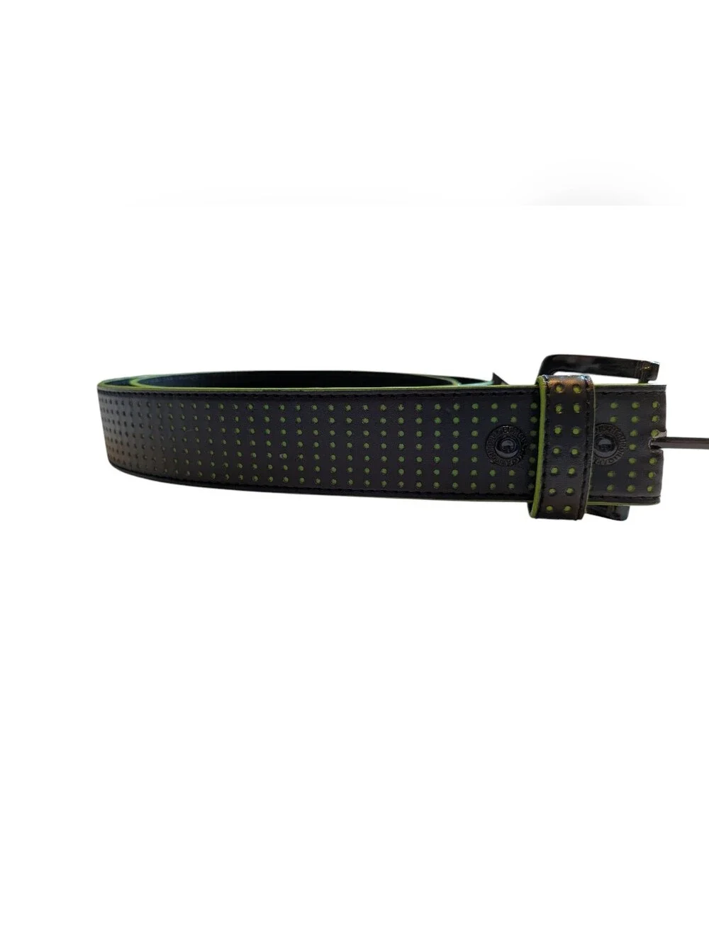 NWT Armourdillo Men's Perforated Black Belt & Lime Green 💚